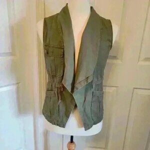 Kismet utility military green  punk pockets vest Size Small